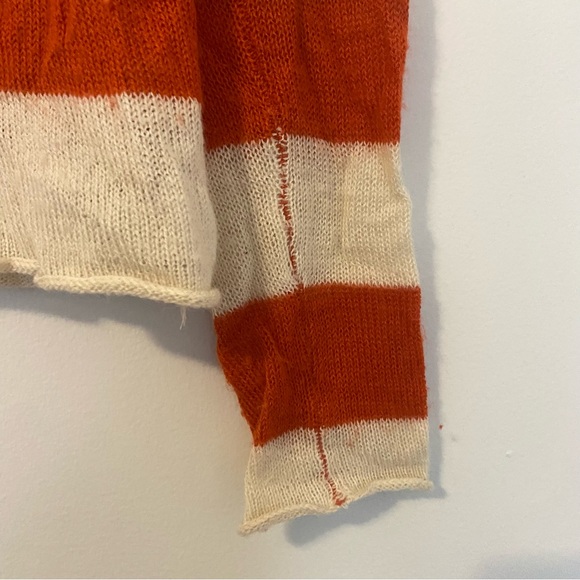 Burberry Orange and White Stripe Sweater - Picture 5 of 6